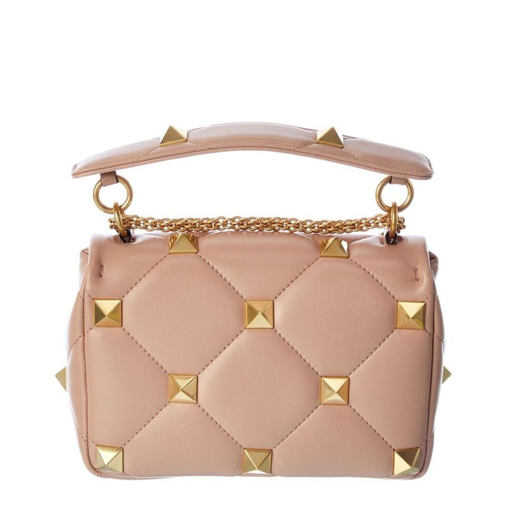 Valentino Roman Stud Medium Leather Shoulder Bag, Pink - Picture 2 of 5